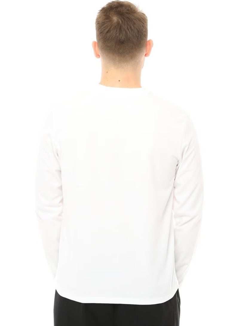 Defy's Men's Long Sleeve Crew Neck T-Shirt White - Image 3